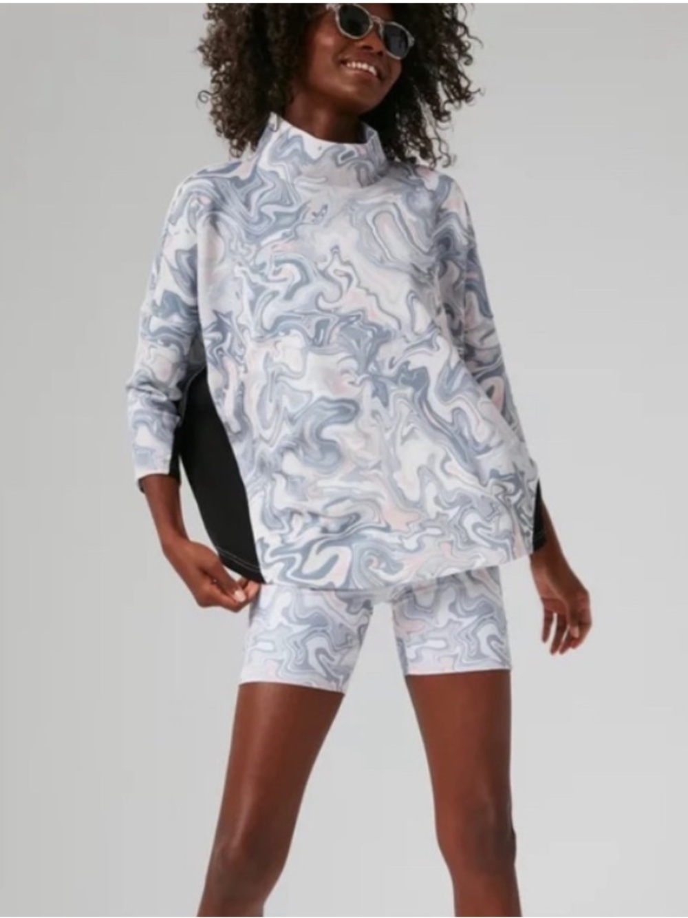 Tuckernuck TNUCK SPORT Hazy Marble Funnel Pullover Top